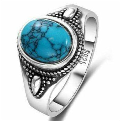 Affascinante anello da donna con pietra turchese in argento